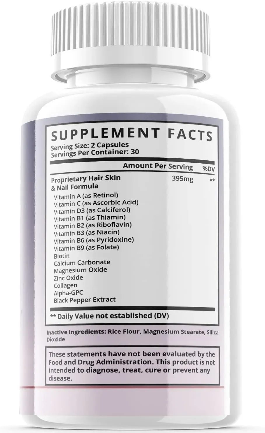 Restolin supplement facts label